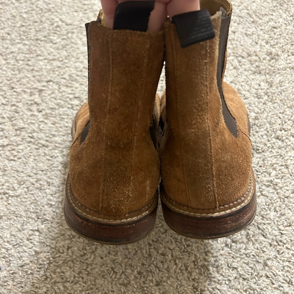 J. Brand Jamie Men's Chelsea Suede Ankle Boots Brown Slip On Wing Tip Elastic 11 - Picture 5 of 12